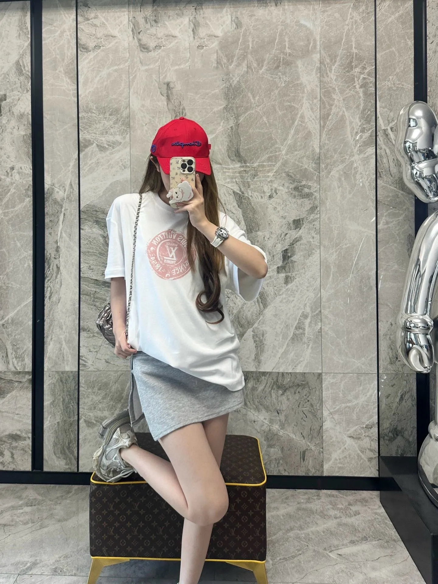 Louis Vuitton/Louis Vuitton 25ss seal logo printed short sleeves